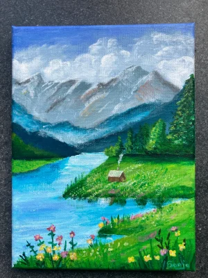 Schilderij-acryl-doek-bergmeer